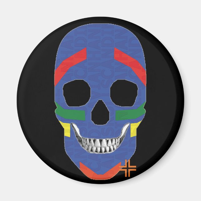 HANDSKULL Avatar round magnet   B2 (Front)
