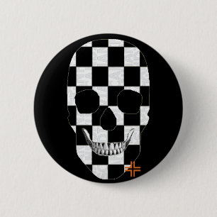 HANDSKULL Chess Round Badge black B2