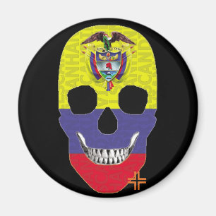 HANDSKULL Colombia round magnet   B2