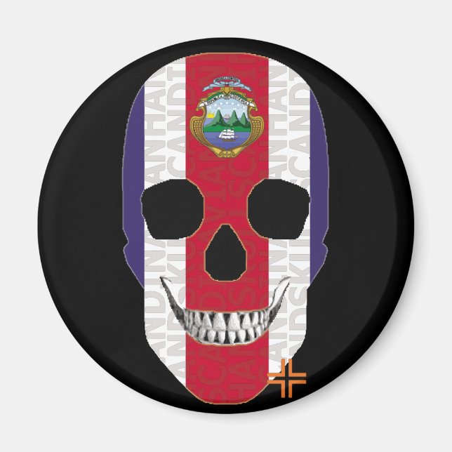 HANDSKULL Costa Rica round magnet   B2 (Front)