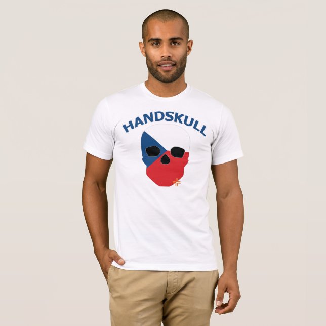 HANDSKULL Czechoslovakia - Basic white short sleev T-Shirt (Front Full)