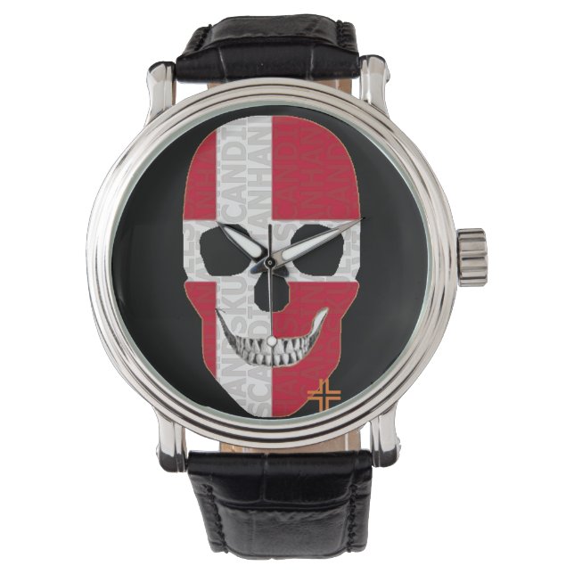 HANDSKULL Denmark watch mens leather  B2 (Front)