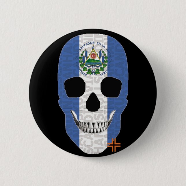 HANDSKULL El Salvador Round Badge  black B2 (Front)