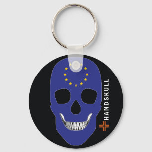 HANDSKULL Europe,Happy skull,Europe flag Key Ring