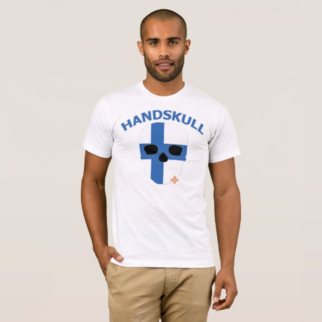HANDSKULL Finland - Basic white short sleeve T-Shirt (Front Full)