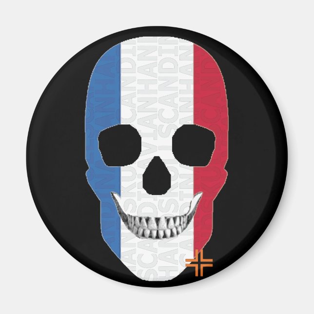 HANDSKULL France round magnet   B2 (Front)