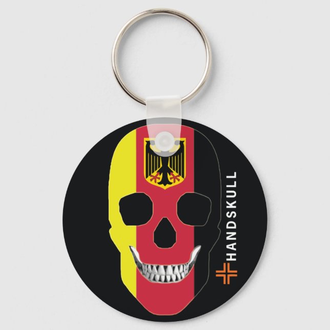 HANDSKULL Germany,Happy skull,Germany flag Key Ring (Front)
