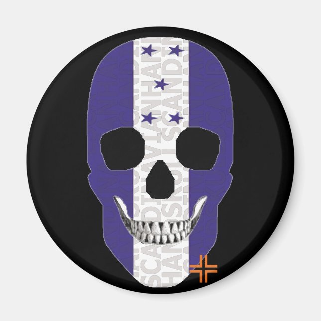 HANDSKULL Honduras round magnet   B2 (Front)