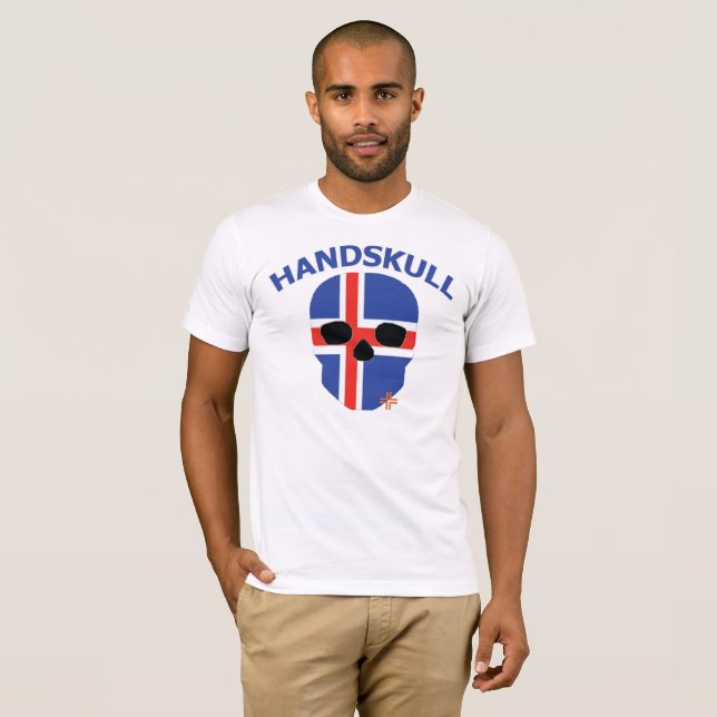 HANDSKULL Iceland - Basic white short sleeve T-Shirt (Front Full)