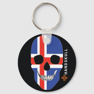 HANDSKULL Iceland,Happy skull,Iceland flag Key Ring