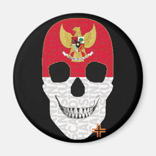 HANDSKULL Indonesia round magnet   B2