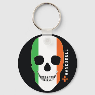 HANDSKULL Ireland,Happy skull,Ireland flag Key Ring