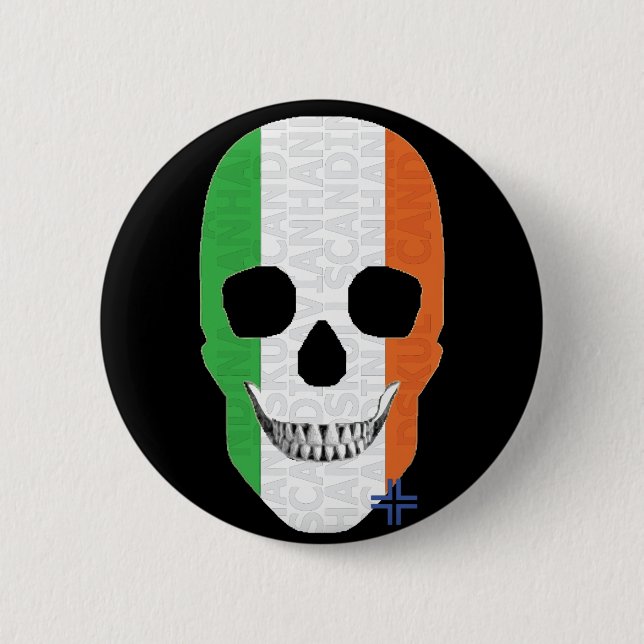 HANDSKULL Ireland Round Badge  black B2 (Front)