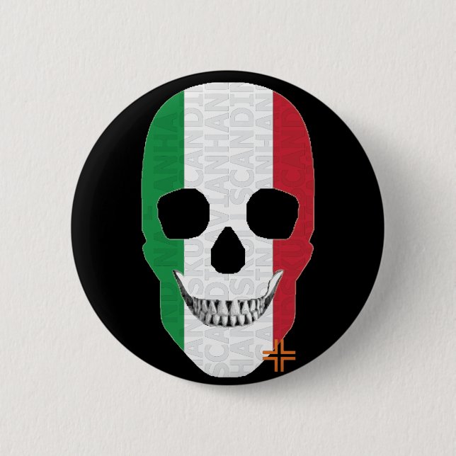 HANDSKULL Italy Round Badge  black B2 (Front)