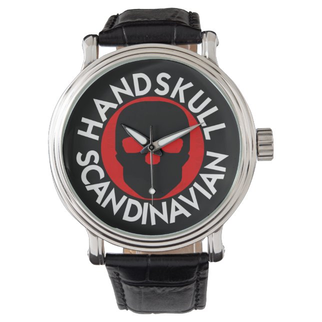 HANDSKULL LIV blood watch mens leather  P3 (Front)