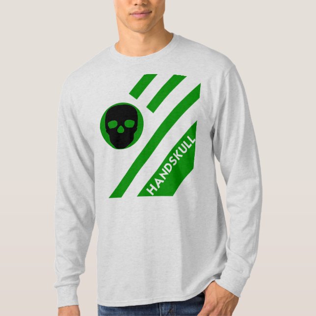 HANDSKULL LIV Forest Green Bars T-Shirt Long Sleev (Front)