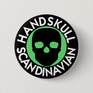 HANDSKULL LIV Harlequin Round Badge  black P3