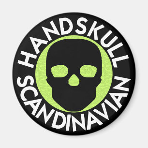 HANDSKULL LIV Lime round magnet   P3