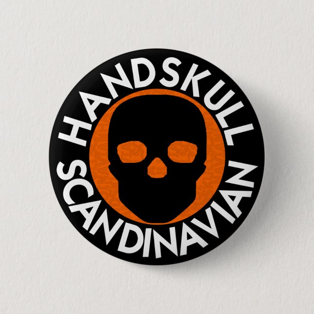 HANDSKULL LIV orange Round Badge   P3 (Front)
