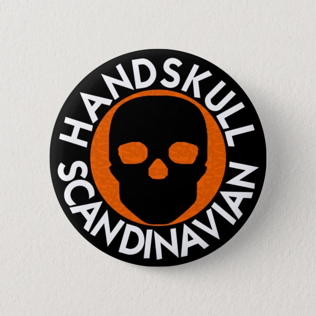 HANDSKULL LIV orange Round Badge   P3 (Front)