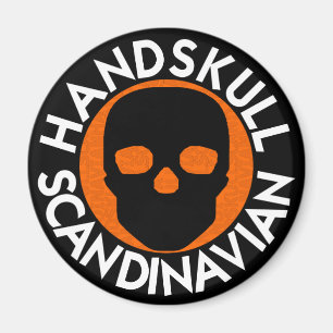 HANDSKULL LIV orange round magnet P3