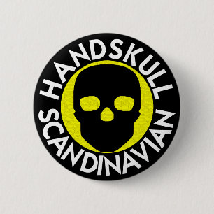 HANDSKULL LIV Pineapple Round Badge  black P3