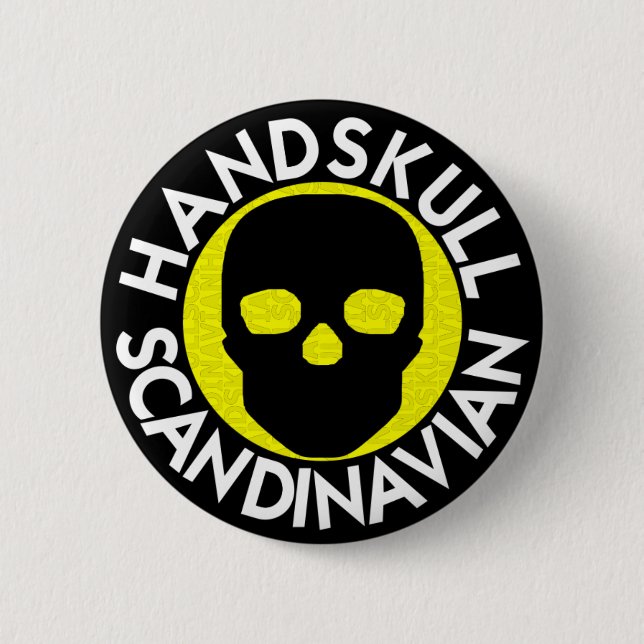 HANDSKULL LIV Pineapple Round Badge  black P3 (Front)
