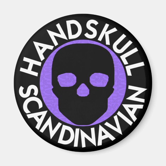 HANDSKULL LIV Violet round magnet   P3 (Front)