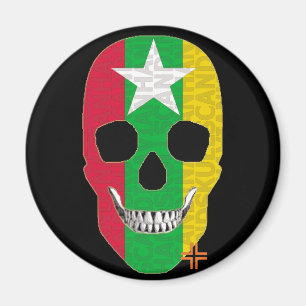 HANDSKULL Myanmar round magnet B2