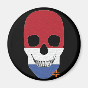 HANDSKULL Netherlands round magnet   B2