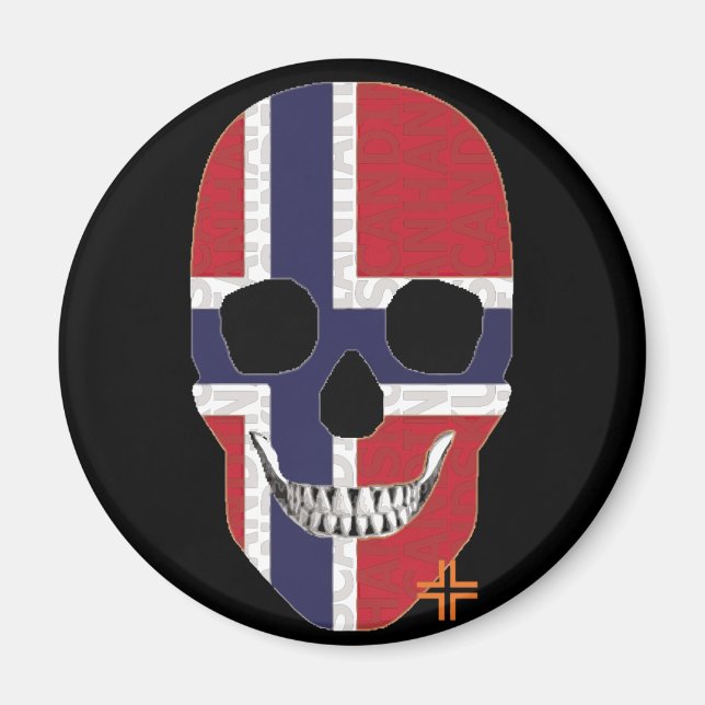 HANDSKULL Norway round magnet   B2 (Front)