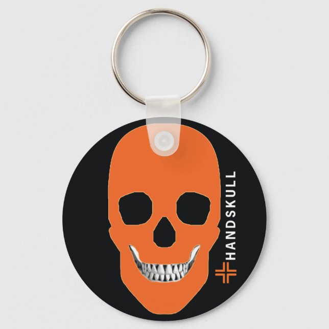 HANDSKULL Orange,Happy skull,Orange flag Key Ring (Front)