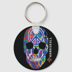 HANDSKULL Peace,Happy skull,Peace flag Key Ring