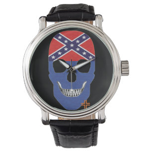 HANDSKULL Rebel Blue watch mens leather B2
