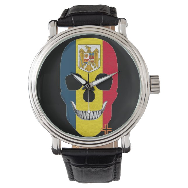 HANDSKULL Romania watch mens leather  B2 (Front)