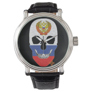 HANDSKULL Russian watch mens leather B2