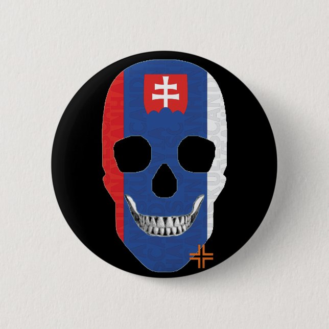 HANDSKULL Slovakia Round Badge  black B2 (Front)