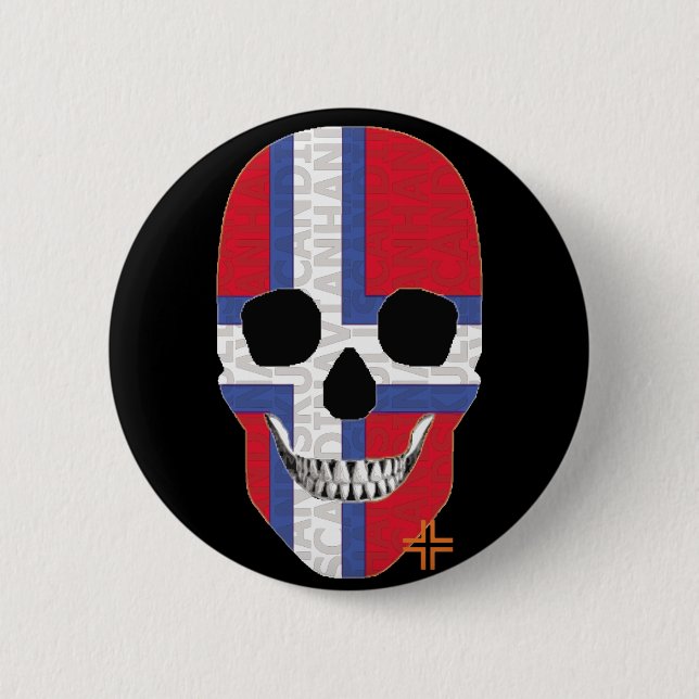 HANDSKULL Svalbard Round Badge  black B2 (Front)