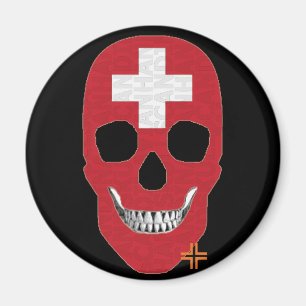 HANDSKULL Switzerland round magnet B2