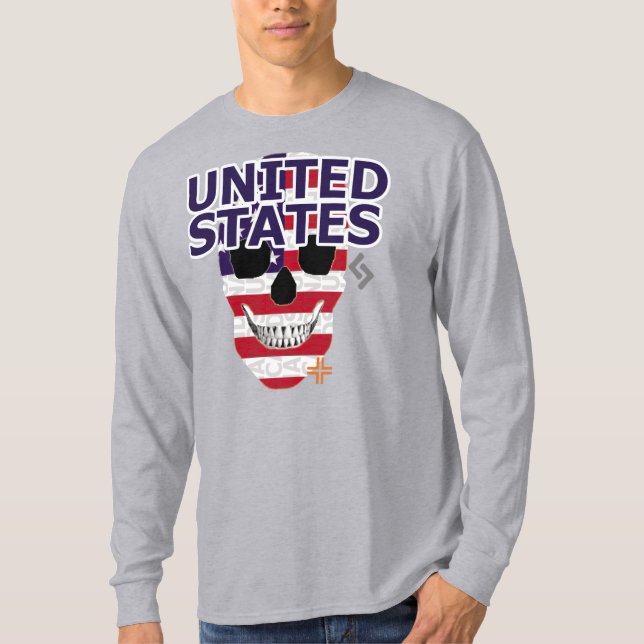 HANDSKULL USA Long Sleeve T-Shirt B2 (Front)
