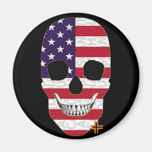 HANDSKULL USA round magnet B2