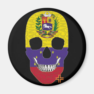 HANDSKULL Venezuela round magnet   B2
