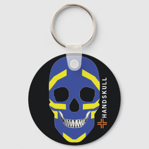 HANDSKULL Viking,Happy skull,Viking flag Key Ring