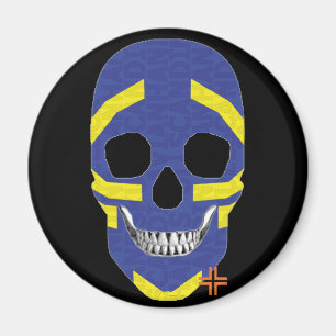 HANDSKULL Viking round magnet B2