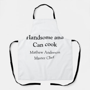 Handsome and can cook add name master chef date apron