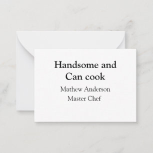 Handsome and can cook add name master chef date card