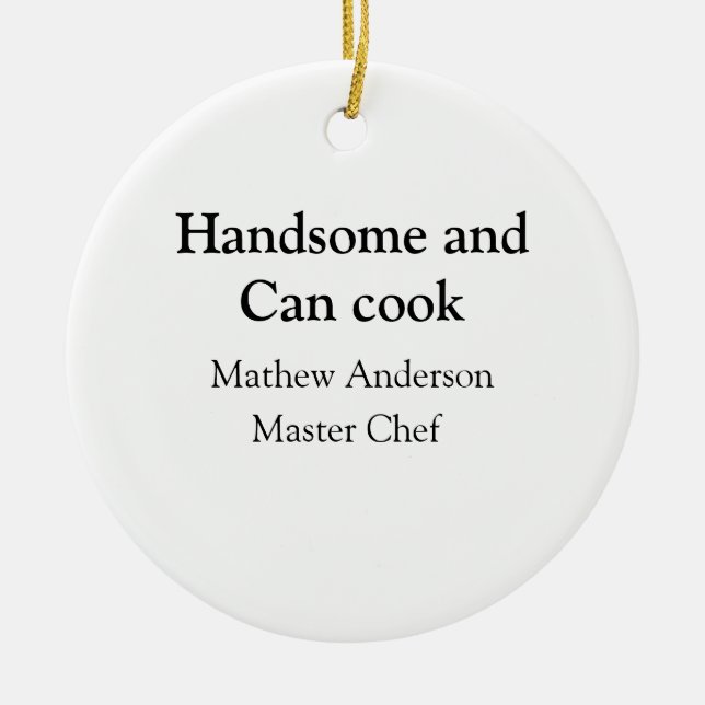 Handsome and can cook add name master chef date ceramic tree decoration (Front)