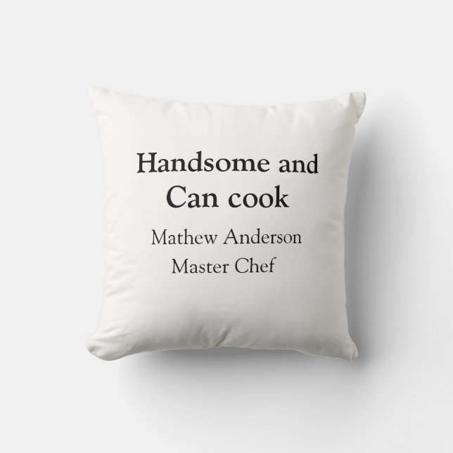 Handsome and can cook add name master chef date cushion (Front)