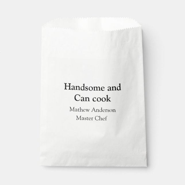 Handsome and can cook add name master chef date favour bags (Front)