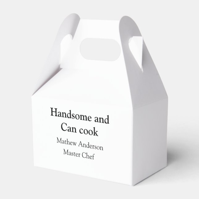 Handsome and can cook add name master chef date favour box (Front Side)